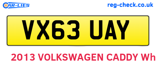 VX63UAY are the vehicle registration plates.
