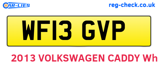 WF13GVP are the vehicle registration plates.
