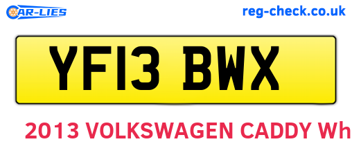 YF13BWX are the vehicle registration plates.