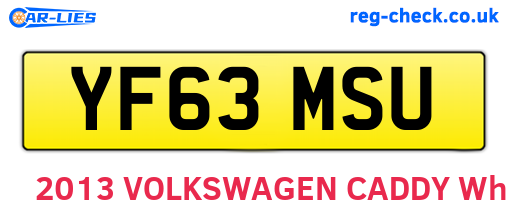 YF63MSU are the vehicle registration plates.
