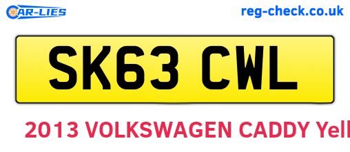 SK63CWL are the vehicle registration plates.