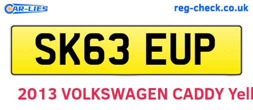 SK63EUP are the vehicle registration plates.