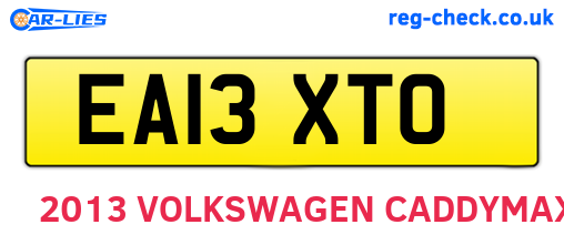EA13XTO are the vehicle registration plates.