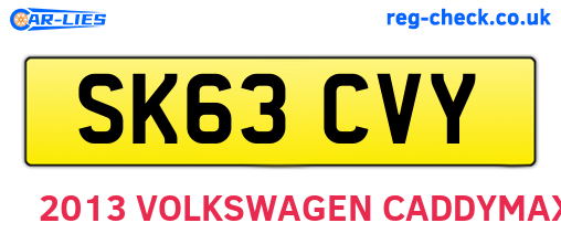 SK63CVY are the vehicle registration plates.