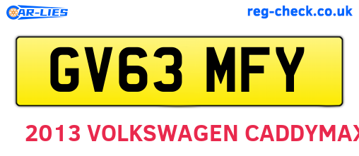 GV63MFY are the vehicle registration plates.