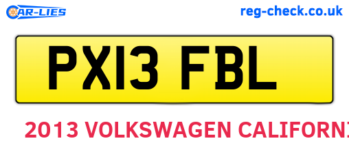 PX13FBL are the vehicle registration plates.