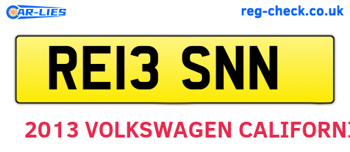 RE13SNN are the vehicle registration plates.
