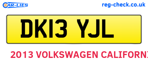 DK13YJL are the vehicle registration plates.