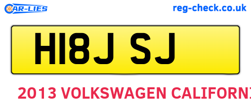 H18JSJ are the vehicle registration plates.