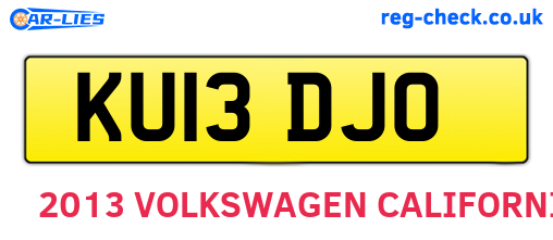 KU13DJO are the vehicle registration plates.