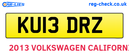 KU13DRZ are the vehicle registration plates.