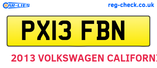 PX13FBN are the vehicle registration plates.