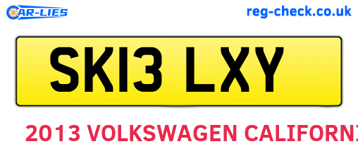 SK13LXY are the vehicle registration plates.