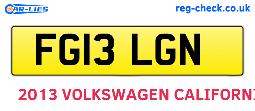 FG13LGN are the vehicle registration plates.
