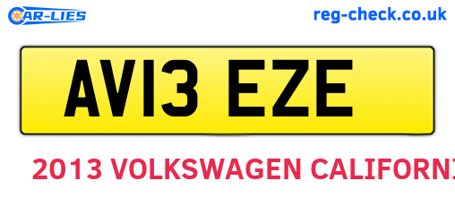 AV13EZE are the vehicle registration plates.