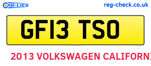 GF13TSO are the vehicle registration plates.