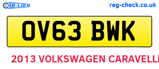 OV63BWK are the vehicle registration plates.
