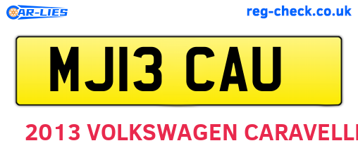 MJ13CAU are the vehicle registration plates.