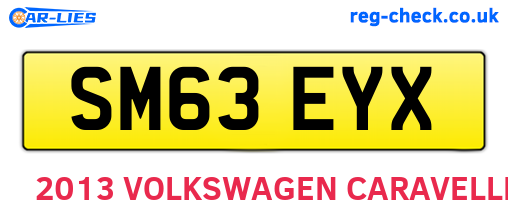 SM63EYX are the vehicle registration plates.