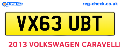 VX63UBT are the vehicle registration plates.