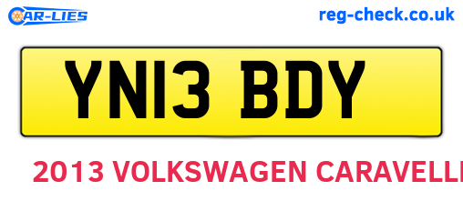 YN13BDY are the vehicle registration plates.