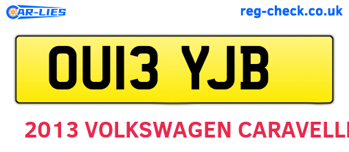 OU13YJB are the vehicle registration plates.