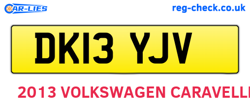 DK13YJV are the vehicle registration plates.