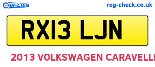 RX13LJN are the vehicle registration plates.
