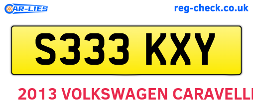 S333KXY are the vehicle registration plates.
