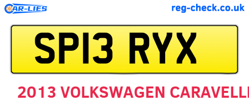 SP13RYX are the vehicle registration plates.