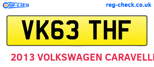 VK63THF are the vehicle registration plates.