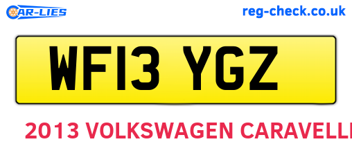 WF13YGZ are the vehicle registration plates.
