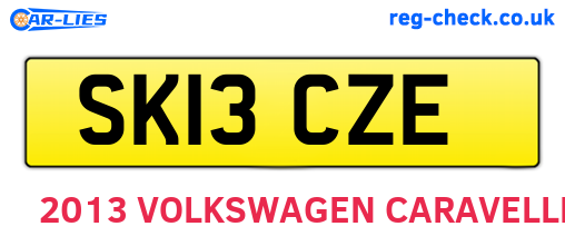 SK13CZE are the vehicle registration plates.
