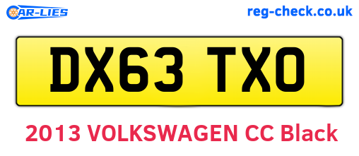 DX63TXO are the vehicle registration plates.