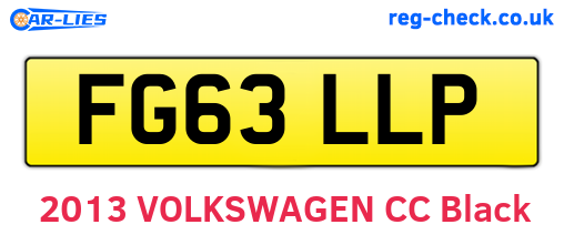 FG63LLP are the vehicle registration plates.