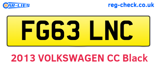 FG63LNC are the vehicle registration plates.