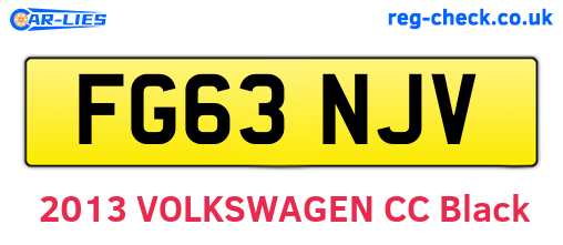 FG63NJV are the vehicle registration plates.