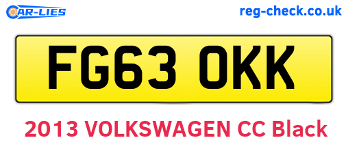 FG63OKK are the vehicle registration plates.