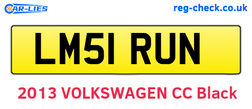 LM51RUN are the vehicle registration plates.