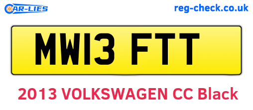MW13FTT are the vehicle registration plates.