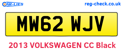 MW62WJV are the vehicle registration plates.