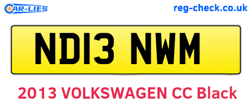 ND13NWM are the vehicle registration plates.