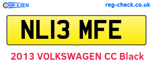 NL13MFE are the vehicle registration plates.