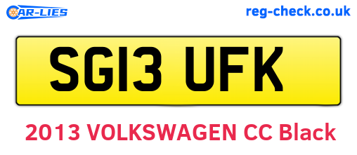 SG13UFK are the vehicle registration plates.