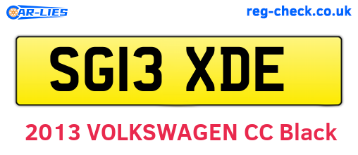 SG13XDE are the vehicle registration plates.