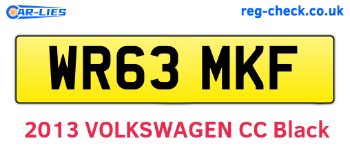 WR63MKF are the vehicle registration plates.