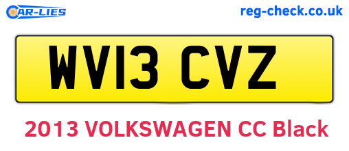 WV13CVZ are the vehicle registration plates.