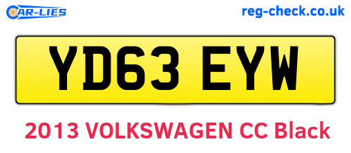 YD63EYW are the vehicle registration plates.