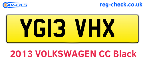 YG13VHX are the vehicle registration plates.
