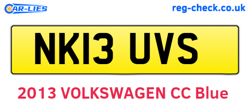 NK13UVS are the vehicle registration plates.